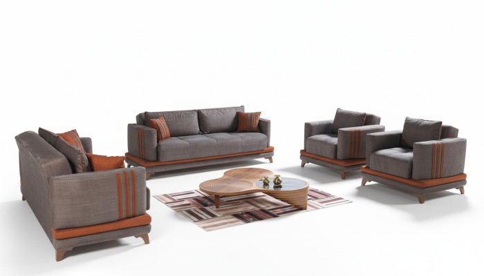 Modern living room design set sofa suite 3+2+1+1 gray living room furniture set