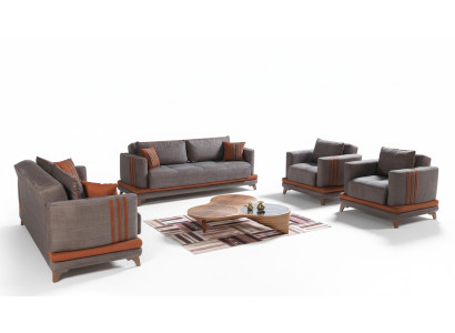 Modern living room design set sofa suite 3+2+1+1 gray living room furniture set