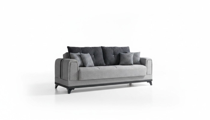 Living room luxury sofa, 3-seater relax sofas, modern gray relax 3-seater couches.