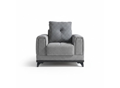 Design Seat Luxury Armchair Relax Textile Gray Armchair Lounge Club Modern Luxury