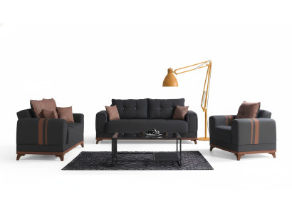 Gray sofa set 3+2+1 seater sofa complete set relaxation armchair 3-piece.