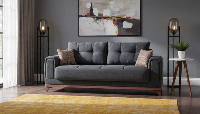 Luxury living room sofa 3-seater relax sofa modern 230 cm luxury black
