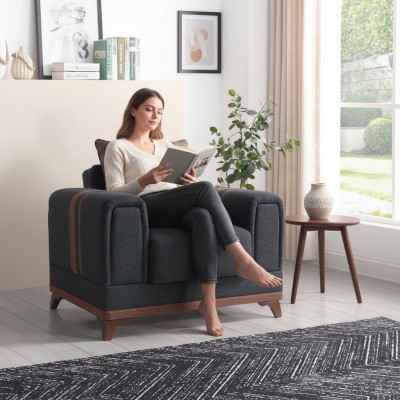 Design seating luxury armchair relax textile with stainless steel armchair relaxing armchair modern
