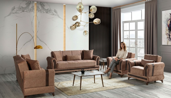 Sofa set 3+2+1+1 seating living room set textile sofa armchair sofa bed