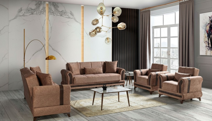 Sofa set 3+2+1+1 seating living room set textile sofa armchair sofa bed