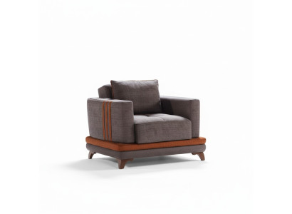 Design Sitter Luxury Armchair Relax Textile Gray Club Chair Modern Luxury