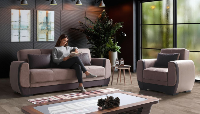 Sofa set 3+1 seater textile wood sofa 3 seater modern armchair new complete new set