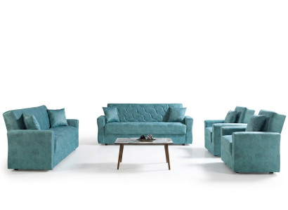 Sofa set 3+2+1+1 seater textile wood sofa 3 seater modern new armchair complete set