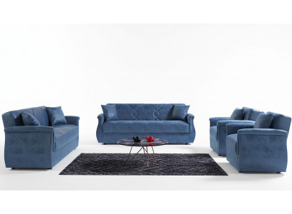 Sofa set 3+2+1+1 wood living room luxury sofa modern fabric complete EU