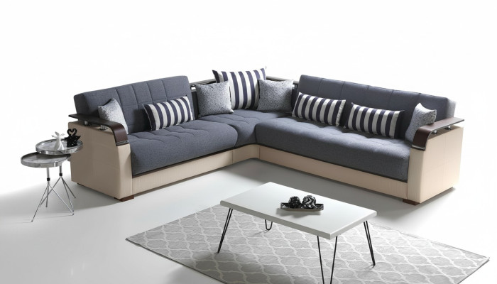 Gray living room corner sofa L-shape modern luxury sofa corner sofa corner set