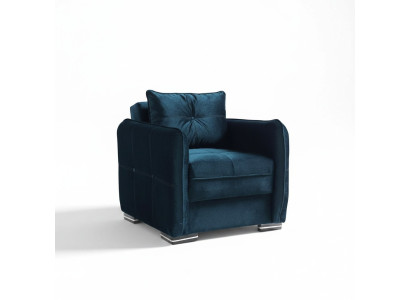 Design Seat Luxury Armchair Relax Textile Blue Color Armchair Club Lounge Modern