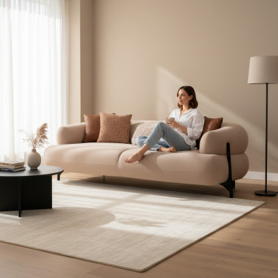 Sofa 3-seater design sofas upholstery couches leather relax seating furniture modern relax new