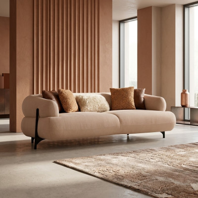 Sofa 3-seater design sofas upholstery couches leather relax seating furniture modern relax new