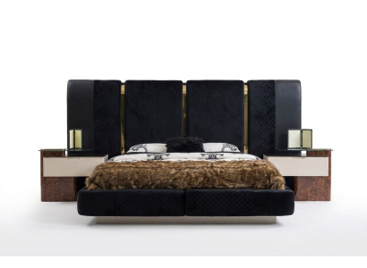 Modern bedroom set bed 2x nightstands design furniture 3 pcs