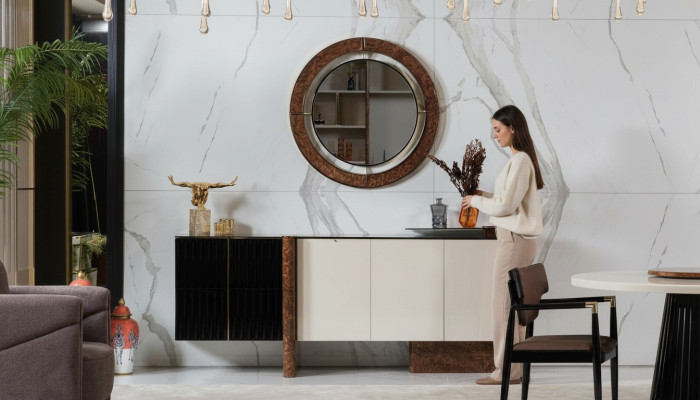 Sideboard dresser with mirror luxury set wooden dresser classic