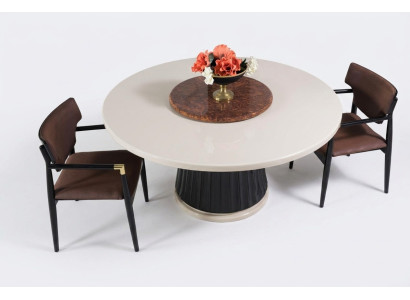 Dining room set Modern dining table + 4x chairs Table wood upholstered chair 5pcs. New