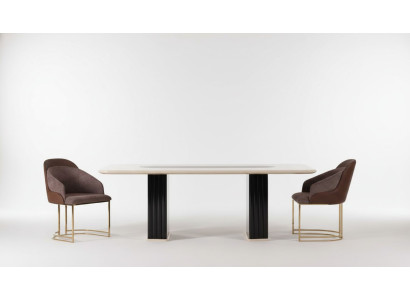 Dining Room Set Luxury 4x Chairs + Dining Table Dining Group Set Armchairs Modern