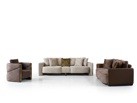 Sofa set 3+2+1 seater modern relax armchair modern style 3-piece textile fabric