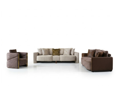 Sofa set 3+2+1 seater modern relax armchair modern style 3-piece textile fabric
