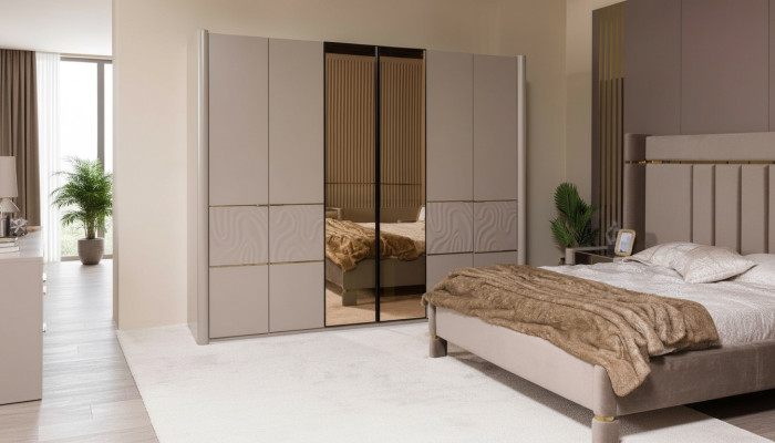 Wardrobe Closet Luxury Bedroom Wardrobes Furniture Taupe Wood