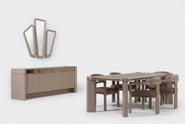 Luxury Dining Room Set Dining Table + 6x Chairs Sideboard with 3x Mirror Dining Sets