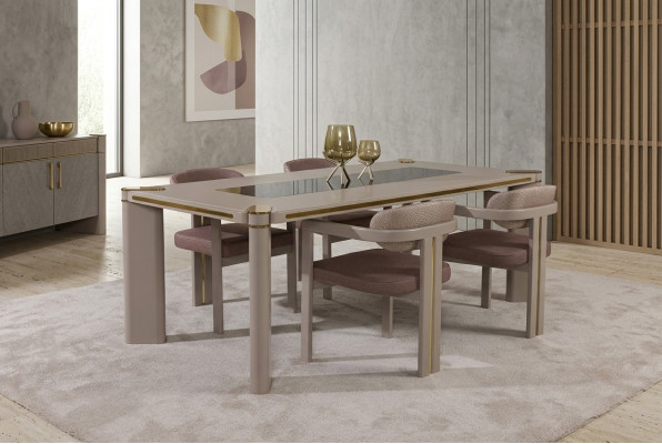 Dining room set 4x chairs dining table set dining room designer wood chairs suite new