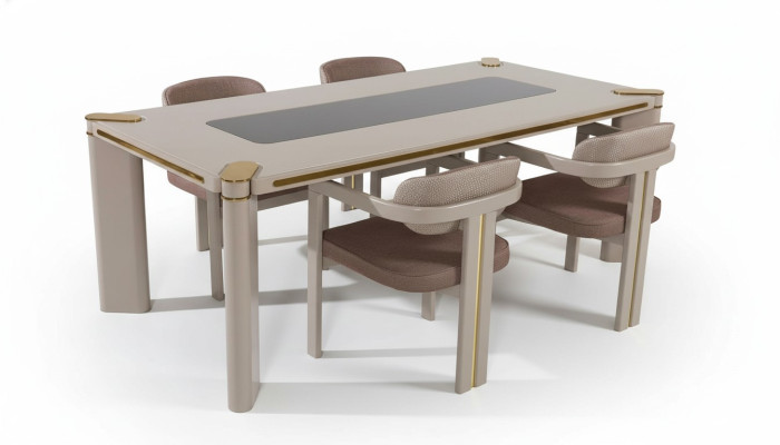 Dining room set 4x chairs dining table set dining room designer wood chairs suite new