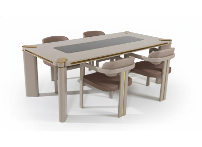 Dining room set 4x chairs dining table set dining room designer wood chairs suite new