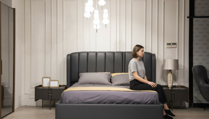 Modern bedroom set bed + 2x nightstands design furniture 3 pcs EU