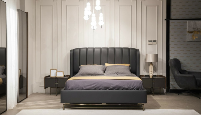 Modern bedroom set bed + 2x nightstands design furniture 3 pcs EU