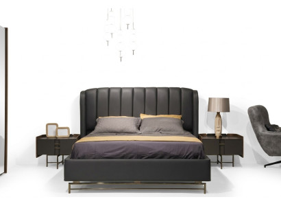 Modern bedroom set bed + 2x nightstands design furniture 3 pcs EU
