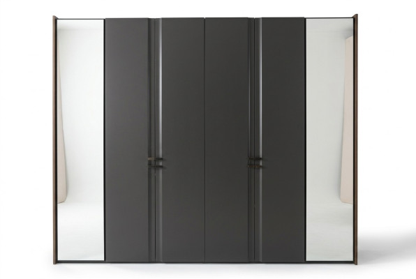 Modern wardrobe luxury cabinet wood cabinets glass taupe bedroom