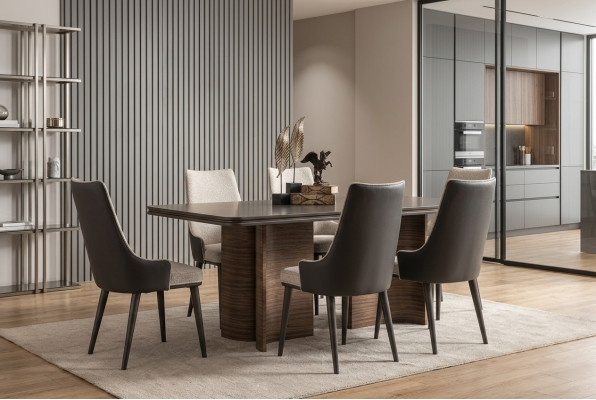 Dining Room Set Luxury 6x Chairs Dining Table Dining Group Set Armchairs Modern