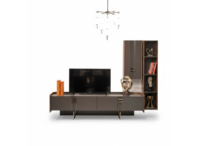 Wall unit TV wall wood modern shelf living room furniture cabinet RTV with wall cabinet