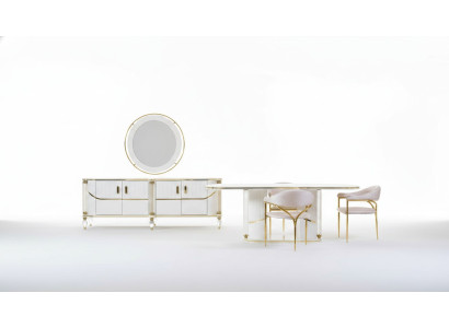 Luxury Dining Room Set Dining Table + 6x Chairs + Sideboard Dining Groups 8 pcs