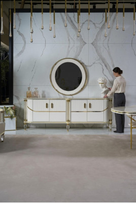 Sideboard Cabinet High Gloss Furniture Wood Luxury Dresser Sideboard With Mirror Luxury
