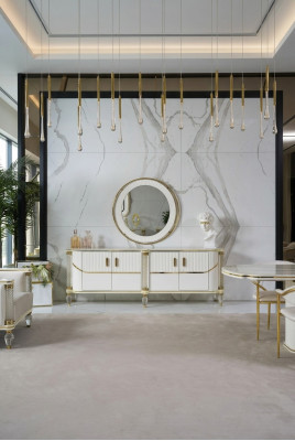 Sideboard Cabinet High Gloss Furniture Wood Luxury Dresser Sideboard With Mirror Luxury