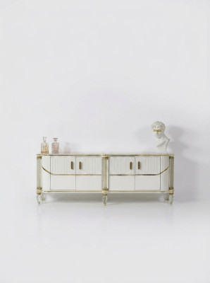 Sideboard Cabinet High Gloss Furniture Wood Luxury Dresser Sideboard With Mirror Luxury