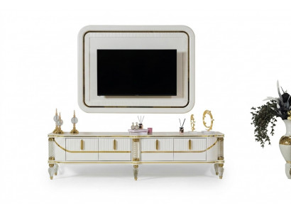 Luxury living room wall unit RTV TV frame lowboard TV stand white living room furniture new