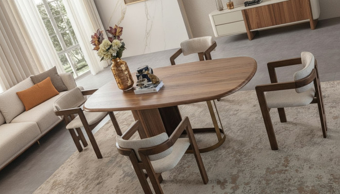 Dining Room Set Luxury 6x Chairs Dining Table Dining Set Upholstered Chairs Modern New