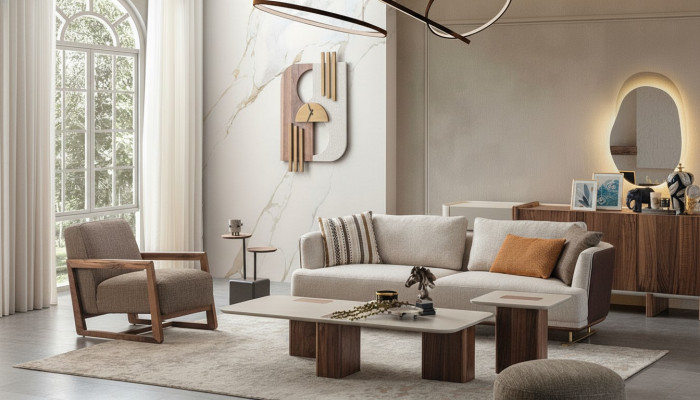 Luxury Sofa Set Living Room Sofa Set 3+1 Coffee Table Side Table