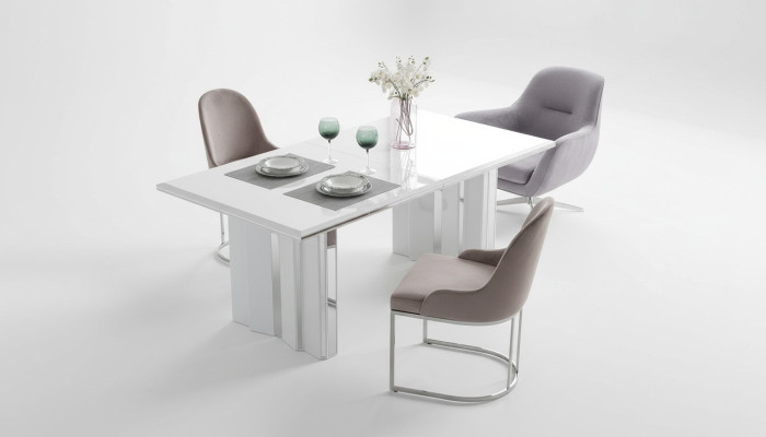 Dining Room Set Luxury 6x Chairs + Dining Table Dining Group Suite Armchairs New Modern