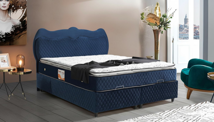 Bed design beds luxury blue upholstery bedroom furniture luxury modern box spring