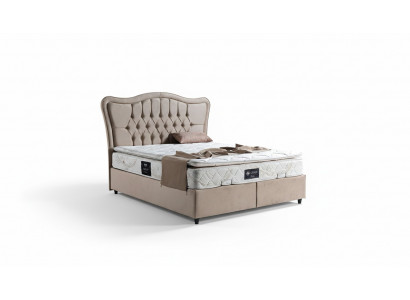 Bed Design Luxury Upholstered Bedroom Furniture Modern Beige 160x200