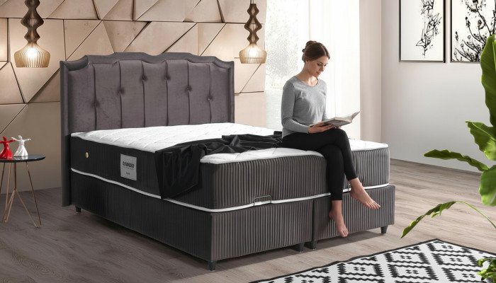 Bed design beds luxury upholstery bedroom furniture boxspring brown 160x200