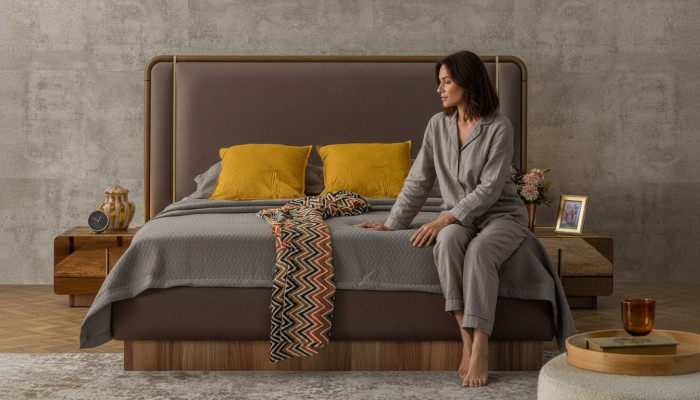 Modern bedroom set bed + 2x nightstands design furniture new 3 pieces.