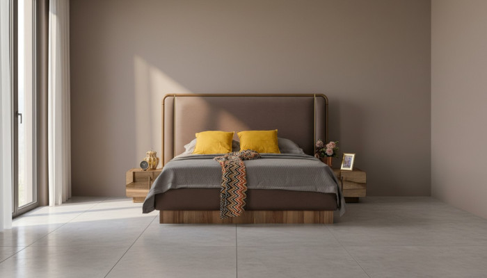 Modern bedroom set bed + 2x nightstands design furniture new 3 pieces.
