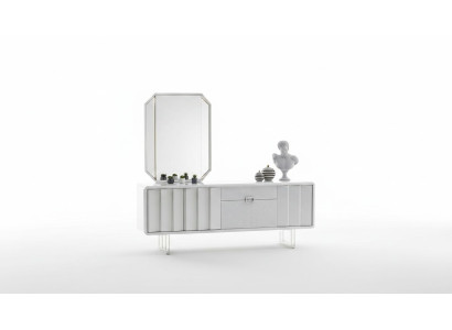 Group sideboard mirror cabinet cupboards wood furniture white living room