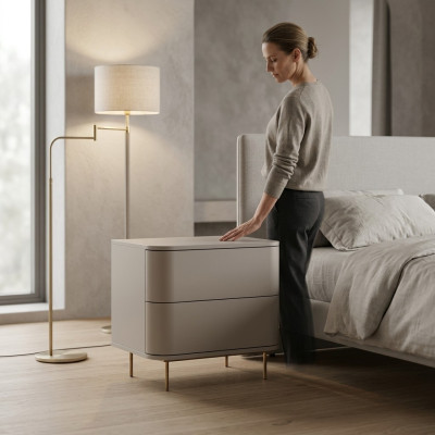 Elegant bedroom style nightstand cabinet bedside table side table