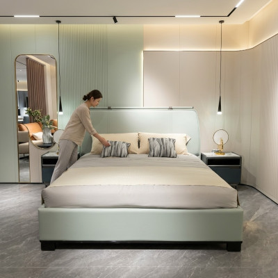 Luxury Bedroom Set Modern Double Bed with 2x Bedside Tables Design 3-Piece Complete